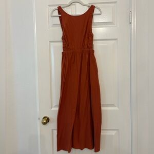 Elegant Rust Sleeveless Dress